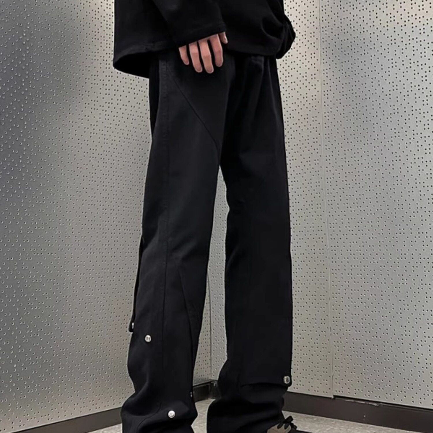【网130】休闲裤男女潮牌百搭小众微喇高街长裤A079-A851-P41,男装休闲裤,电商A079