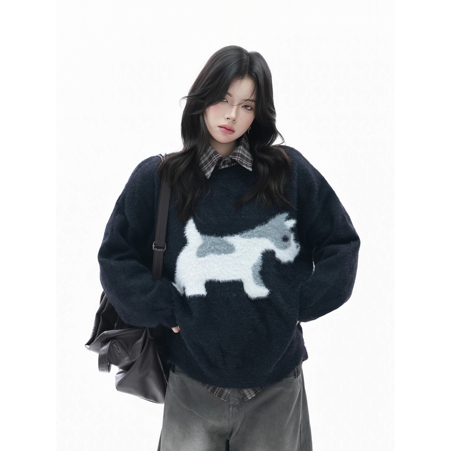 【13】毛衣男女秋冬保暖毛绒圆领毛针织衫上衣A079-M5139-P55，男装针织衫/毛衣，电商A079