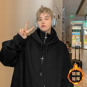 【网97】25假两件卫衣高街男春秋半拉链连帽A079-Y109-P38-40图片