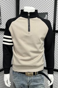 【网49】百搭撞色半拉链立领卫衣A079-W124-P38图片
