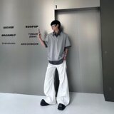 [012]休闲格子假两件polo衫短袖男宽松半袖T恤A079-D918-P35，男装T恤，电商A079