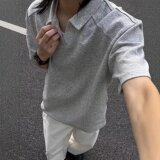 [012]纯色翻领T恤男女长袖T恤polo衫情侣装A079-D910-P30，男装T恤，电商A079