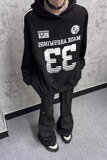 【5】球衣风33号条纹数字连帽卫衣男女宽松上衣A079-W133-P45，男装卫衣，电商A079