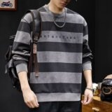 【189】25条纹圆领卫衣休闲新款情侣宽松长袖A079-W328-P42-45，男装卫衣，电商A079
