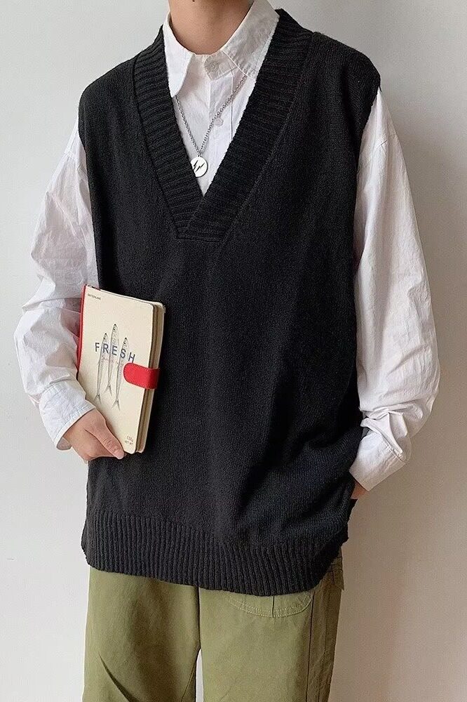 【网59】针织衫马甲男冬宽松毛衣背心无袖针织坎肩A079-193-P28,男装背心/马甲,电商A079