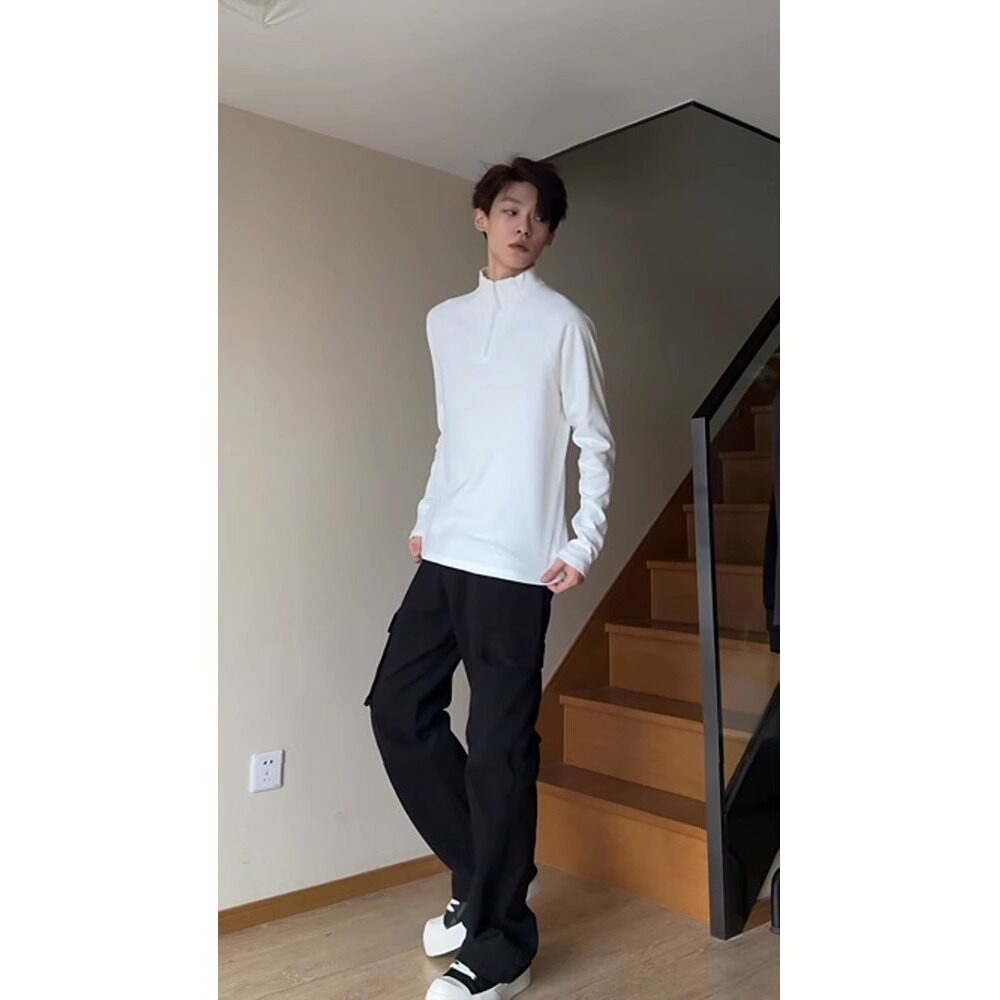 【004】5新款德绒立领半拉链卫衣保暖长袖T恤A079-T236-P29,男装T恤,电商A079
