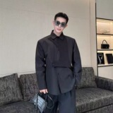 [006]黑色衬衫男长袖商务衬衣男士修身男装蓝灰寸A079-CS019-P46，男装衬衫，电商A079