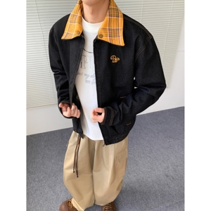 秋季美式覆古拼接牛仔外套男A079-WT01-P69图片