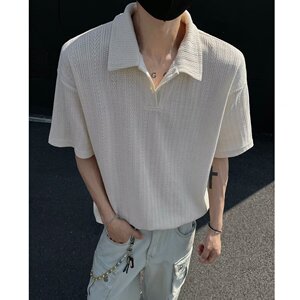 [012]麦穗纹提花polo领短袖t恤男半截袖上衣百搭A079-D925-P35图片