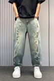 【196】大码美式高街破洞牛仔裤男士A079-832-52，男装牛仔裤，电商A079