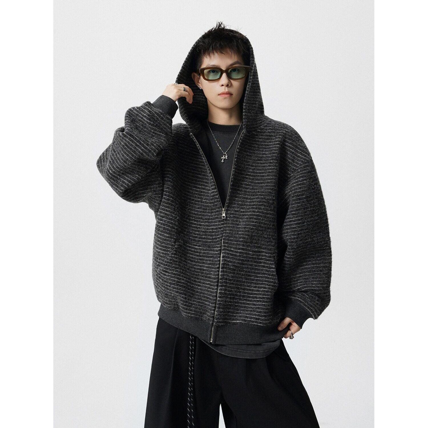 -【网60】情侣连帽运动外套潮牌慵懒风休闲夹克A079-S41-P55,男装夹克,电商A079