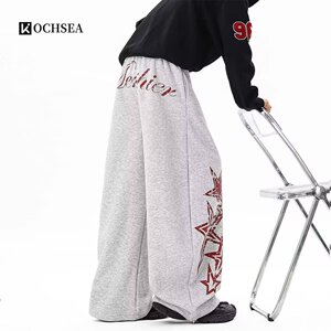 【网41】刺绣拼接休闲裤女秋季新款A079-A8070-P42
