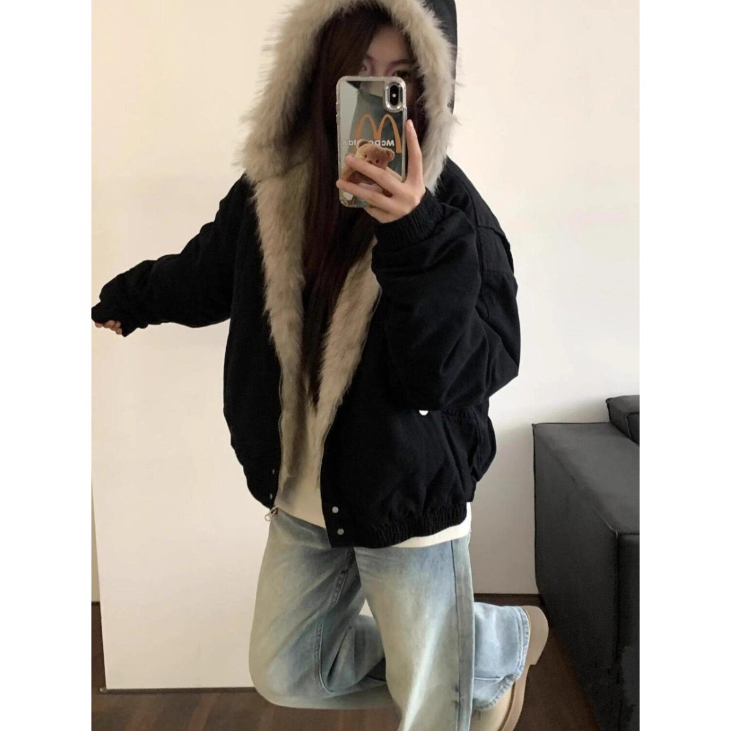 【47】新款冬季座山雕连帽棉服男女外套加厚棉衣潮A079-1083-P98,男装棉衣,电商A079
