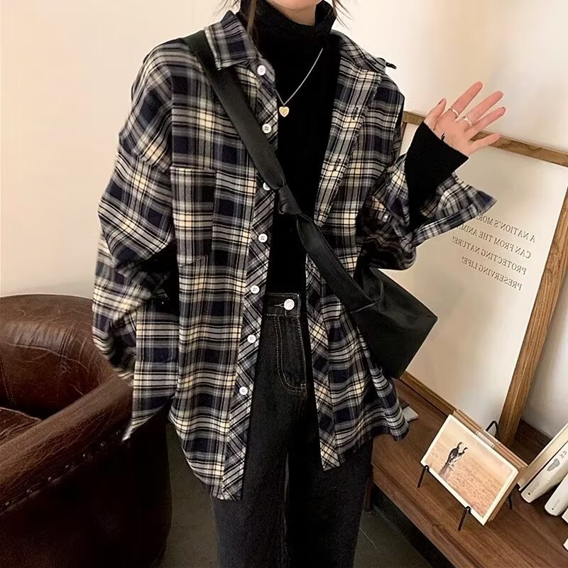 【网116】早秋新款女装2025格子衬衫A079-CS130-P25