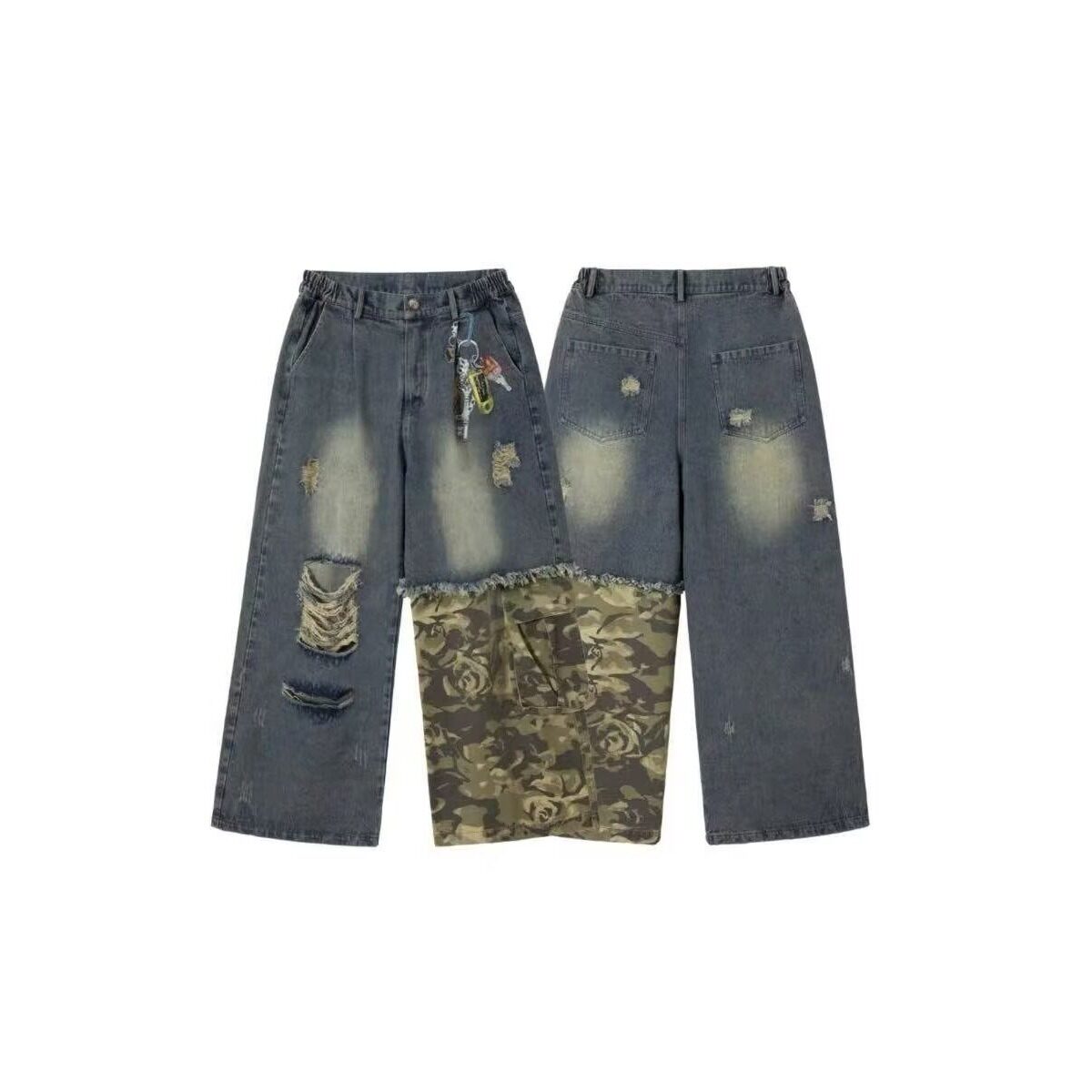 【104】拼接牛仔裤A079-M606-P60,男装牛仔裤,电商A079