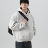 【52】连帽加绒卫衣男女时尚纯色套头外套A079-Y160-P39，女装短外套，电商A079