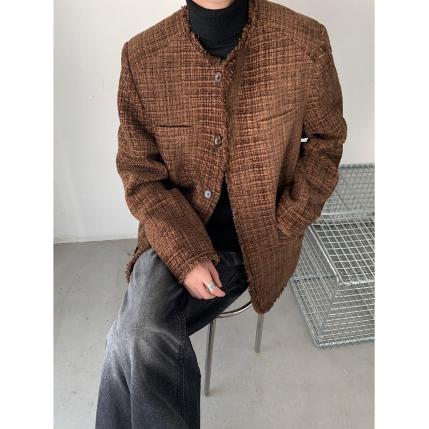 【网77】25宽松夹克外套男装韩潮流百搭上衣A079-B1002-P77,男装夹克,电商A079
