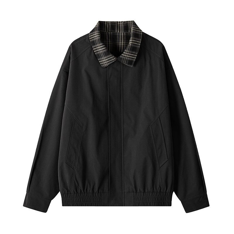 [001]格子拼接假两件外套男夹克上衣服A079-AA32-P59,男装夹克,电商A079