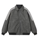 【网23】三条杠拼接立领运动夹克男宽松卫衣外套A079-J451-P63，男装夹克，电商A079