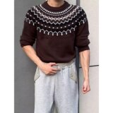 【网39】2025圆领针织衫男女宽松情侣休闲打底毛衣A079-M31-P48，男装T恤，电商A079