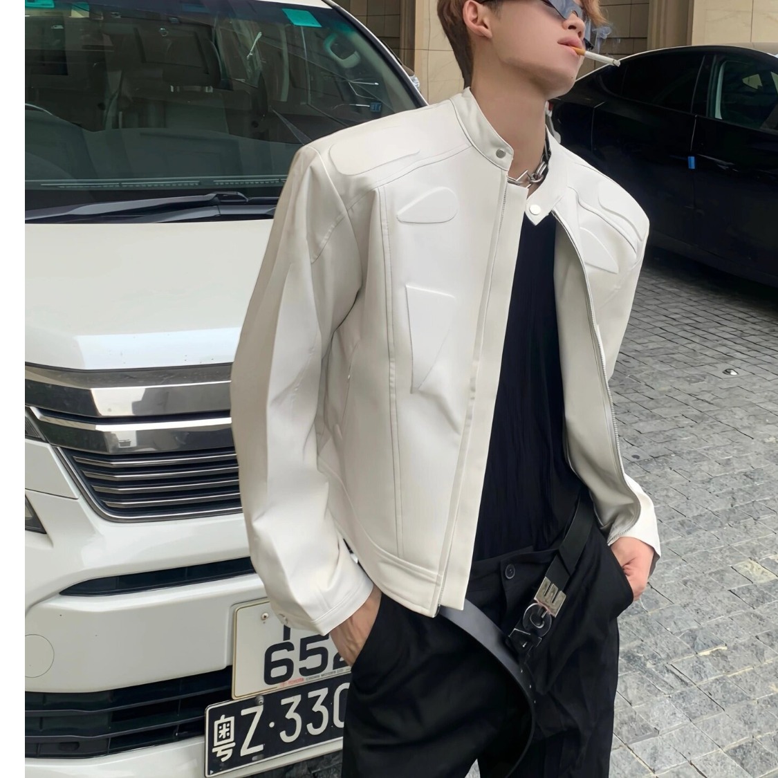 【77】短款皮衣痞帅宽松上衣外套A079-3360-P76,男装皮衣,电商A079 【77】短款皮衣痞帅宽松上衣外套A079-3360-P76,男装皮衣,电商A079