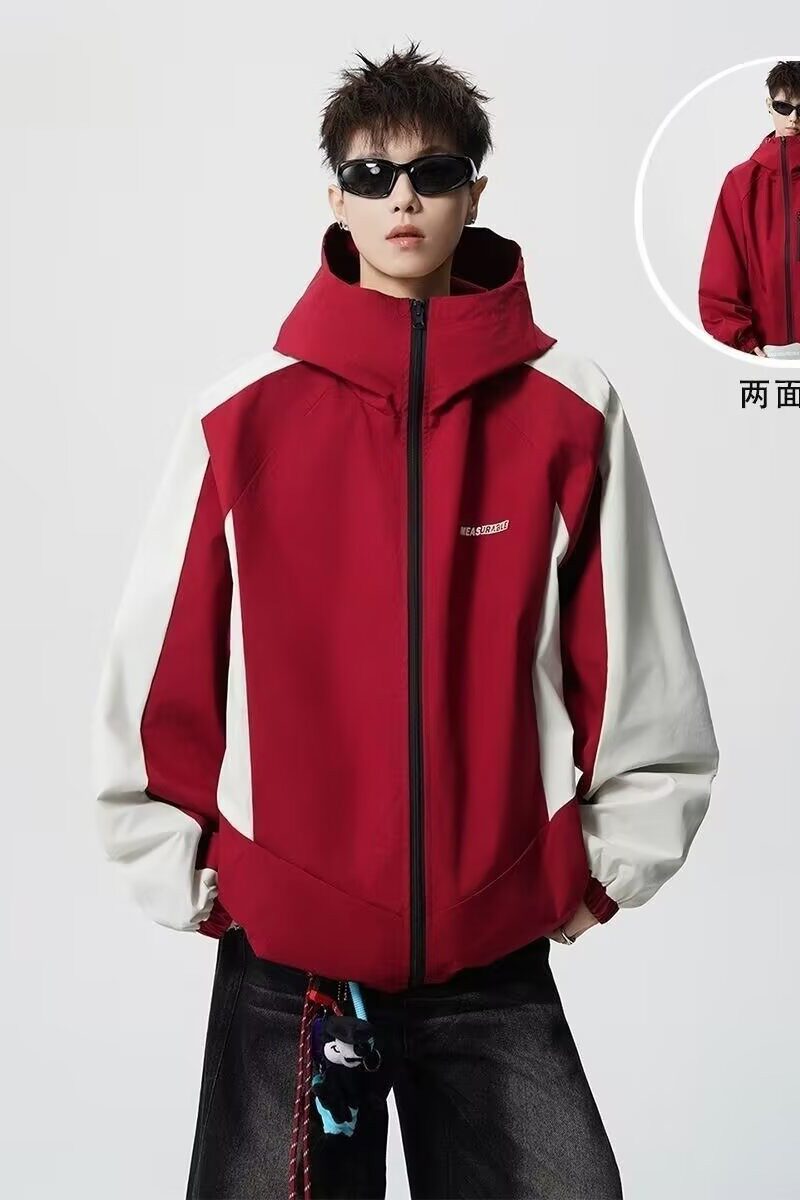 [001]运动户外连帽冲锋衣夹克男拼接撞色工装外套A079-3416-P76,男装夹克,电商A079