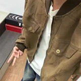【136】工装夹克男装短款背后铆钉灯芯绒棒球领A079-J83-P65，男装夹克，电商A079
