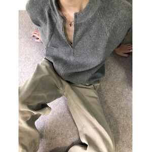 [176]拉链毛衣长袖宽松休闲情侣高品质针织开衫A079-M35-P58图片