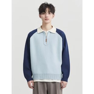 169 MY106 2025秋冬季 学院风设计感休闲毛衣A079 P57 撞色新款