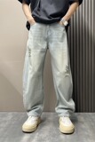 【212】5破洞牛仔裤男宽松直筒阔腿休闲长裤潮流A079-N650-P47，男装牛仔裤，电商A079