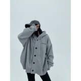 【网5】25连帽针织开衫宽松休闲灰色毛衣外套男A079-MY431-P60，男装针织衫/毛衣，电商A079