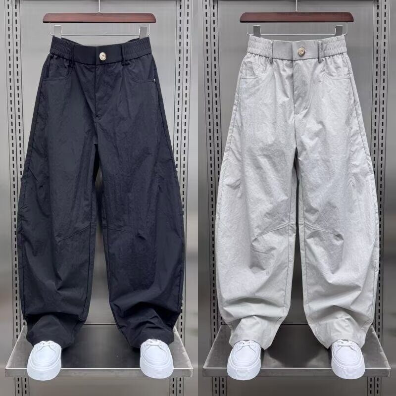【网14】25休闲裤男士宽松弯刀纯色裤子A079-RS123-P45图片