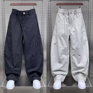 【网14】25休闲裤男士宽松弯刀纯色裤子A079-RS123-P45图片