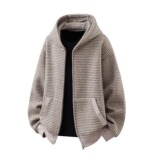 【网42】兔毛绒兔耳朵条纹开衫外套2025秋新款宽松A079-W308-P82，女装短外套，电商A079