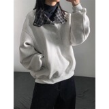 [004]格纹纽扣立领卫衣男款挺情侣短款外套A079-W408-P49，女装短外套，电商A079