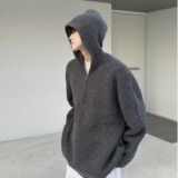 【网116】25半拉链男秋连帽针织衫宽松加厚外套A079-M341-P49，男装针织衫/毛衣，电商A079