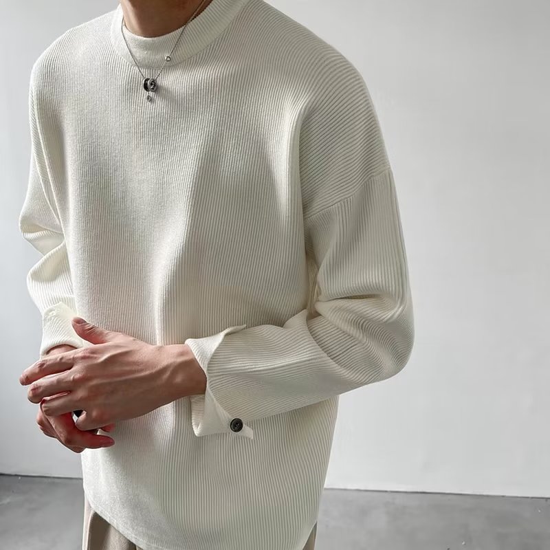 【32】宽松半高领毛衣男冬季基打底纯中领针织衫A079-2335-P54，男装T恤，电商A079