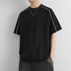 夏[003]短袖T恤男宽松圆领半袖休闲潮牌高街体恤A079-D201-P27图片