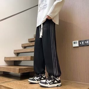 【235】款潮牌三条杠直筒长裤运动学生休闲裤A079-K169加绒-P39图片