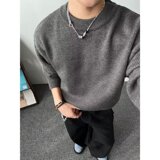 【网41】BK撞色2025灰色圆领针织毛衣男A079-M5807-P55，男装针织衫/毛衣，电商A079