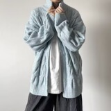 【网58】日系春秋款独特麻花拉链开衫毛衣A079-D81-P64，男装针织衫/毛衣，电商A079