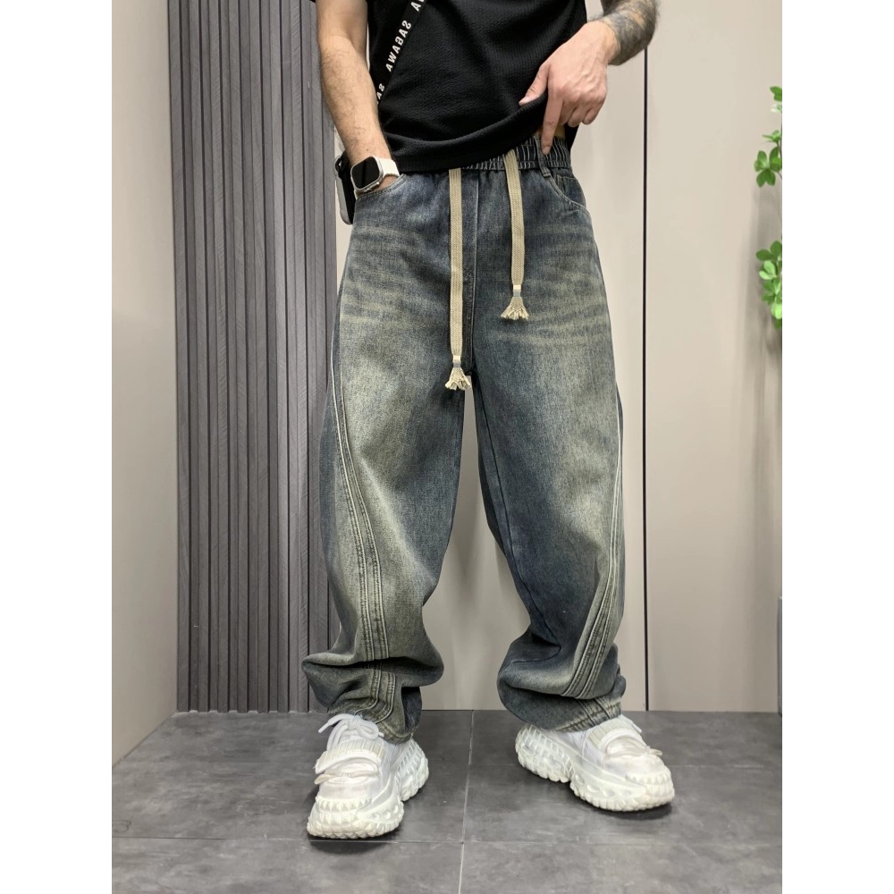 【212】25水洗破洞牛仔裤男宽松直筒休闲长裤潮流A079-N645-P55,男装牛仔裤,电商A079