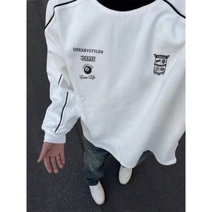 【085】长袖卫衣男女春季新款百搭撞色运动打底衫A079-T3332-P37图片