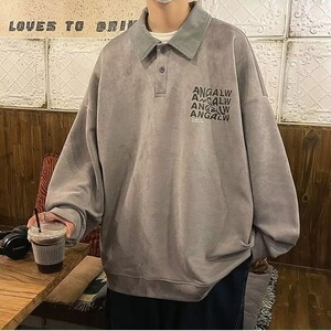 【9】宽松加厚麂皮绒翻领Polo卫衣2025年高街A079-WY106-P40图片