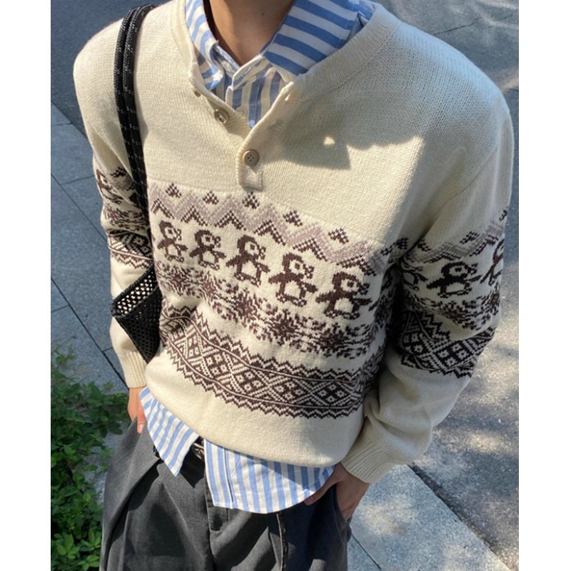 【13】男装秋冬新款毛衣胖子宽松圆领针织衫A079-M5150-P55，男装针织衫/毛衣，电商A079