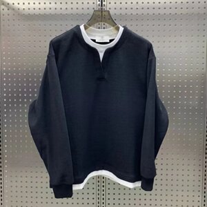 【网140】25秋季新款廓形假两件V领长袖卫衣A079-M361-P35图片
