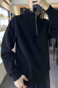 【001】加绒半拉链卫衣男秋冬新款立领灯芯绒上衣A079-A160-P40图片