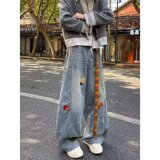 【网54】牛仔裤男2025秋季情侣款宽松直筒休闲裤A079-B257-P53，男装牛仔裤，电商A079