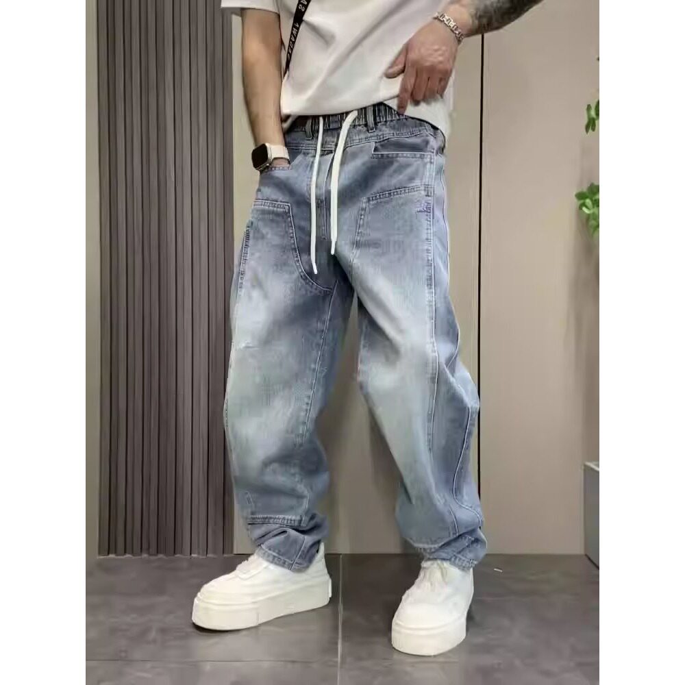 【279】水洗牛仔裤2025春季潮流宽松直筒休闲长裤A079-K8810-P49,男装牛仔裤,电商A079