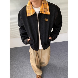 秋季美式覆古拼接牛仔外套男A079-WT01-P69图片